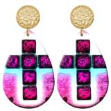 20 styles Faith Cross  Acrylic Painted stainless steel Water drop earrings