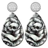 20 styles Halloween skull  Acrylic Painted stainless steel Water drop earrings
