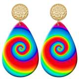 20 styles color Pretty pattern  Acrylic Painted stainless steel Water drop earrings