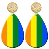 20 styles color Pretty pattern  Acrylic Painted stainless steel Water drop earrings
