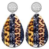 20 styles Leopard print Pretty pattern  Acrylic Painted stainless steel Water drop earrings