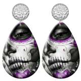 20 styles Halloween skull  Acrylic Painted stainless steel Water drop earrings