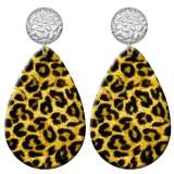20 styles Leopard Pattern  Acrylic Painted stainless steel Water drop earrings