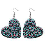 10 styles love resin Leopard print pattern stainless steel Painted Heart earrings