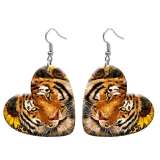 10 styles love resin Cactus tiger piglet pattern stainless steel Painted Heart earrings