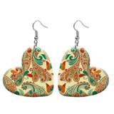 10 styles love resin Bohemia pattern stainless steel Painted Heart earrings