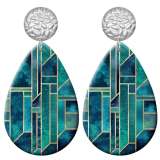 20 styles Green Pretty pattern  Acrylic Painted stainless steel Water drop earrings