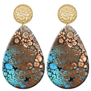 20 styles Pretty pattern  Acrylic Painted stainless steel Water drop earrings