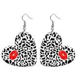 10 styles love resin Flower  Colorful  pattern stainless steel Painted Heart earrings