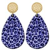 20 styles Leopard Pattern  Acrylic Painted stainless steel Water drop earrings