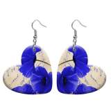 10 styles love resin Flower pattern stainless steel Painted Heart earrings