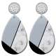 20 styles grey  pattern  Acrylic Painted stainless steel Water drop earrings