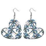 10 styles love pattern resin Flower pattern stainless steel Painted Heart earrings