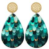 20 styles Green Pretty pattern  Acrylic Painted stainless steel Water drop earrings