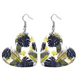 10 styles love pattern resin Flower pattern stainless steel Painted Heart earrings