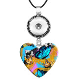 10 styles butterfly Western cowboy sunflower resin Painted Metal Pendant  20MM Snaps button jewelry wholesale