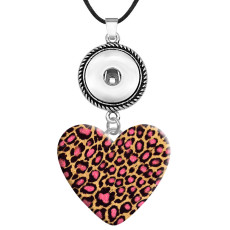 10 styles Leopard print  pattern resin Painted Metal Pendant  20MM Snaps button jewelry wholesale