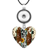 10 styles west cowboy Leopard print resin Painted Metal Pendant  20MM Snaps button jewelry wholesale