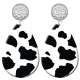 20 styles dairy cattle Leopard Pattern  Acrylic Painted stainless steel Water drop earrings