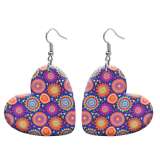 10 styles love resin Bohemia Flower  pattern stainless steel Painted Heart earrings