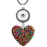 10 styles Leopard print  pattern resin Painted Metal Pendant  20MM Snaps button jewelry wholesale
