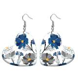 10 styles love pattern resin Flower pattern stainless steel Painted Heart earrings