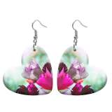 10 styles love resin Flower pattern stainless steel Painted Heart earrings