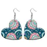 10 styles love resin Bohemia pattern stainless steel Painted Heart earrings