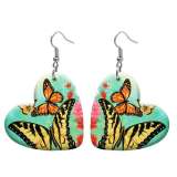 10 styles love resin Butterfly  pattern stainless steel Painted Heart earrings