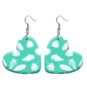 10 styles love resin Blue pattern stainless steel Painted Heart earrings