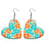 10 styles love resin Flower pattern stainless steel Painted Heart earrings