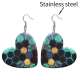 10 styles love resin Colorful pattern stainless steel Painted Heart earrings