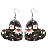 10 styles love resin Butterfly Flower pattern stainless steel Painted Heart earrings