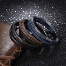 Multi-layer hand woven magnet clasp bracelet