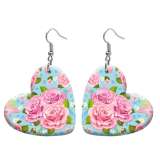 10 styles love resin Flower pattern stainless steel Painted Heart earrings