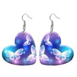 10 styles love resin Butterfly  pattern stainless steel Painted Heart earrings