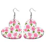 10 styles love resin Flower pattern stainless steel Painted Heart earrings