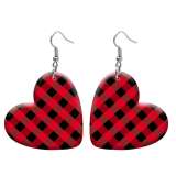 10 styles love resin Cloth plaid pattern stainless steel Painted Heart earrings