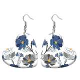 10 styles love resin Flower pattern stainless steel Painted Heart earrings