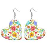 10 styles love resin Flower pattern stainless steel Painted Heart earrings