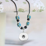 Beaded ceramic adjustable length necklace fit  20MM Snaps button jewelry wholesale