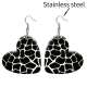 10 styles love resin black and white  pattern stainless steel Painted Heart earrings