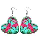 10 styles love resin Flower pattern stainless steel Painted Heart earrings