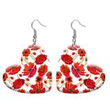 10 styles love resin Butterfly Flower pattern stainless steel Painted Heart earrings