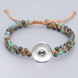 Hand-woven double African turquoise winding bracelet yoga bracelet fit  20MM Snaps button jewelry wholesale
