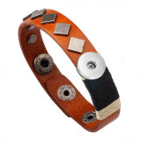 genuine leather bracelets fit  20MM Snaps button jewelry wholesale