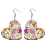 10 styles love resin Butterfly Flower pattern stainless steel Painted Heart earrings