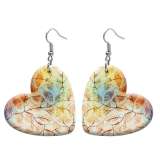 10 styles love resin Flower pattern stainless steel Painted Heart earrings