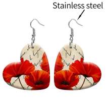 10 styles love resin Flower sunflower pattern stainless steel Painted Heart earrings