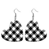 10 styles love resin Cloth plaid pattern stainless steel Painted Heart earrings